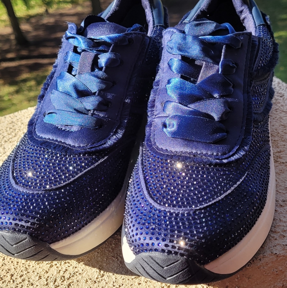 Kenneth Cole Reaction Navy Glitter Sneakers